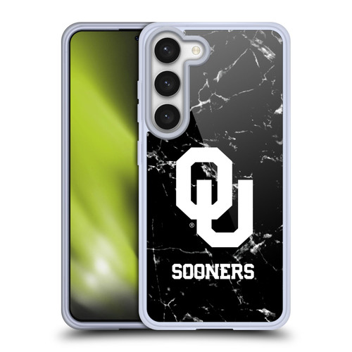 University of Oklahoma OU The University of Oklahoma Black And White Marble Soft Gel Case for Samsung Galaxy S23 5G