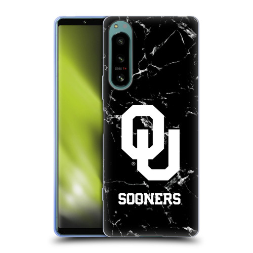 University of Oklahoma OU The University of Oklahoma Black And White Marble Soft Gel Case for Sony Xperia 5 IV