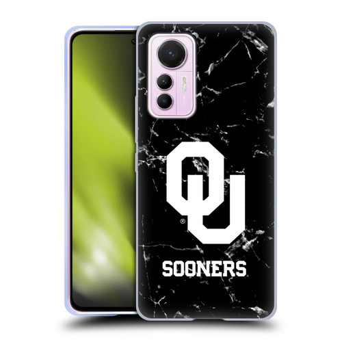 University of Oklahoma OU The University of Oklahoma Black And White Marble Soft Gel Case for Xiaomi 12 Lite