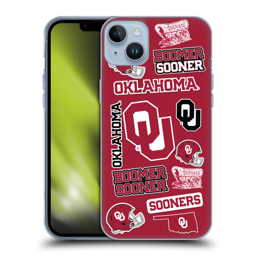 University of Oklahoma OU The University Of Oklahoma Art Collage Soft Gel Case for Apple iPhone 14 Plus