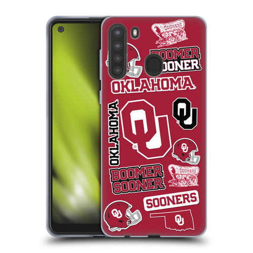 University of Oklahoma OU The University Of Oklahoma Art Collage Soft Gel Case for Samsung Galaxy A21 (2020)