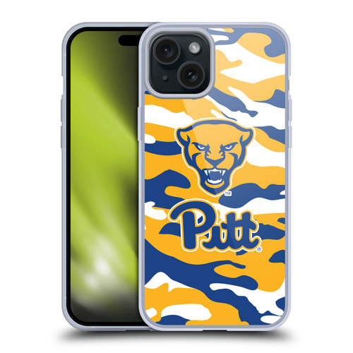 University Of Pittsburgh University of Pittsburgh Art Camou Full Color Soft Gel Case for Apple iPhone 15 Plus