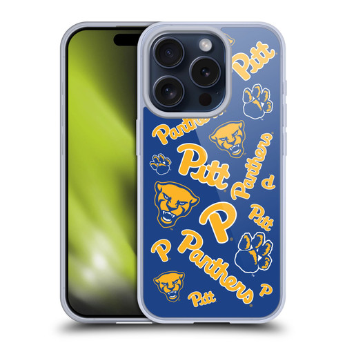 University Of Pittsburgh University of Pittsburgh Art Pattern 1 Soft Gel Case for Apple iPhone 15 Pro