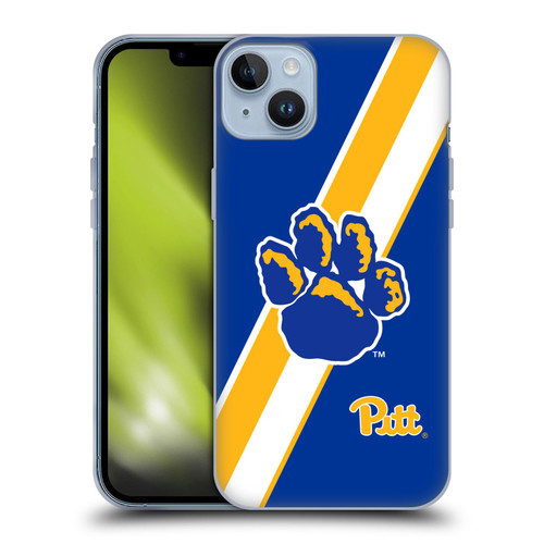 University Of Pittsburgh University Of Pittsburgh Stripes Soft Gel Case for Apple iPhone 14 Plus