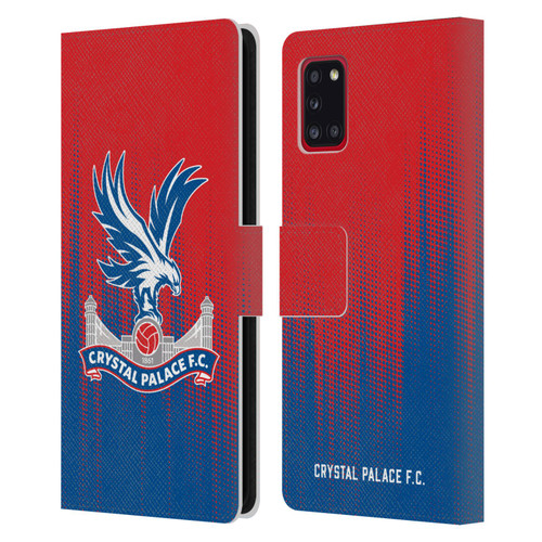 Crystal Palace FC Crest Halftone Leather Book Wallet Case Cover For Samsung Galaxy A31 (2020)