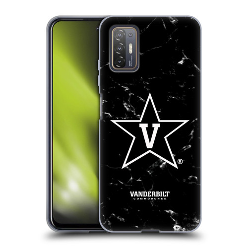 Vanderbilt University Vandy Vanderbilt University Black And White Marble Soft Gel Case for HTC Desire 21 Pro 5G