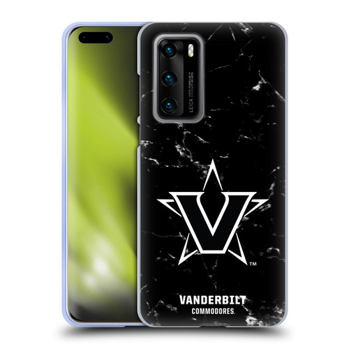 Vanderbilt University Vandy Vanderbilt University Black And White Marble Soft Gel Case for Huawei P40 5G