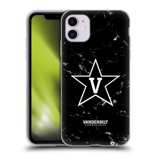 Vanderbilt University Vandy Vanderbilt University Black And White Marble Soft Gel Case for Apple iPhone 11