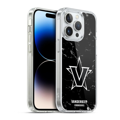 Vanderbilt University Vandy Vanderbilt University Black And White Marble Soft Gel Case for Apple iPhone 13 Pro & MagSafe