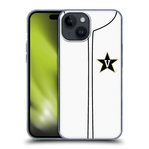 Vanderbilt University Vandy Vanderbilt University Baseball Jersey Soft Gel Case for Apple iPhone 15