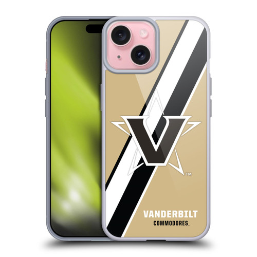 Vanderbilt University Vandy Vanderbilt University Stripes Soft Gel Case for Apple iPhone 15