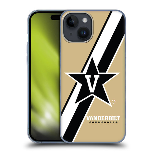 Vanderbilt University Vandy Vanderbilt University Stripes Soft Gel Case for Apple iPhone 15