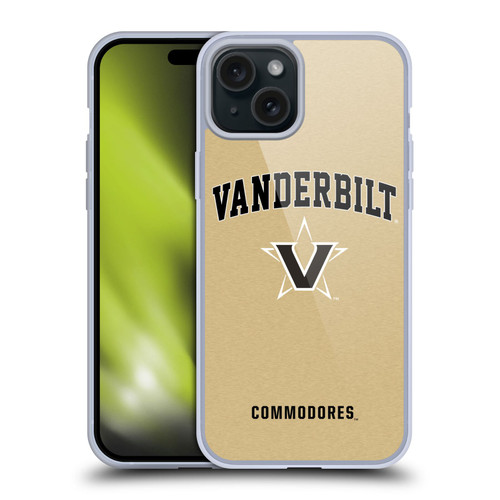 Vanderbilt University Vandy Vanderbilt University Campus Logotype Soft Gel Case for Apple iPhone 15 Plus