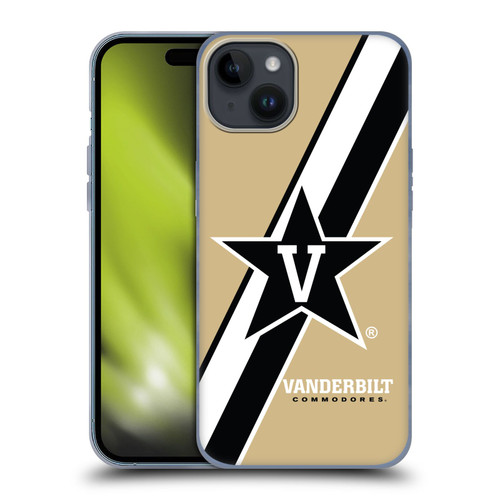 Vanderbilt University Vandy Vanderbilt University Stripes Soft Gel Case for Apple iPhone 15 Plus