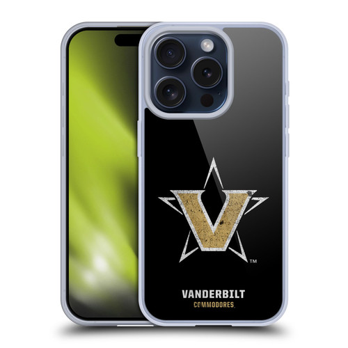Vanderbilt University Vandy Vanderbilt University Distressed Look Soft Gel Case for Apple iPhone 15 Pro