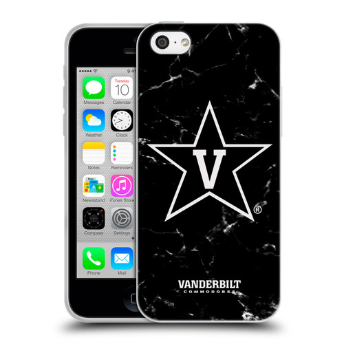 Vanderbilt University Vandy Vanderbilt University Black And White Marble Soft Gel Case for Apple iPhone 5c