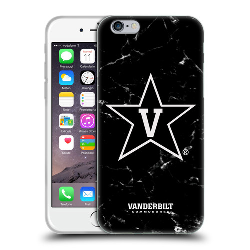 Vanderbilt University Vandy Vanderbilt University Black And White Marble Soft Gel Case for Apple iPhone 6 / iPhone 6s