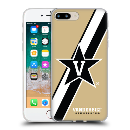 Vanderbilt University Vandy Vanderbilt University Stripes Soft Gel Case for Apple iPhone 7 Plus / iPhone 8 Plus
