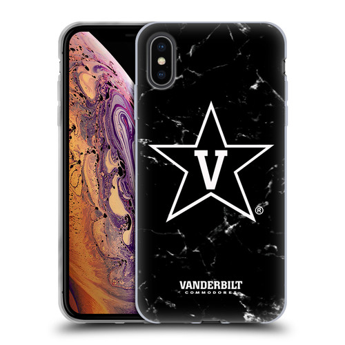Vanderbilt University Vandy Vanderbilt University Black And White Marble Soft Gel Case for Apple iPhone XS Max
