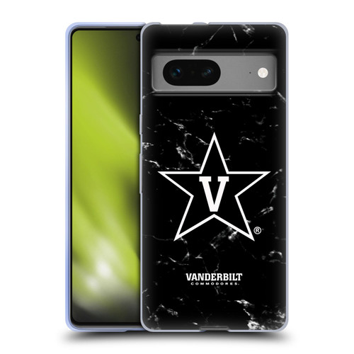 Vanderbilt University Vandy Vanderbilt University Black And White Marble Soft Gel Case for Google Pixel 7