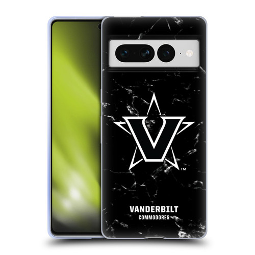 Vanderbilt University Vandy Vanderbilt University Black And White Marble Soft Gel Case for Google Pixel 7 Pro