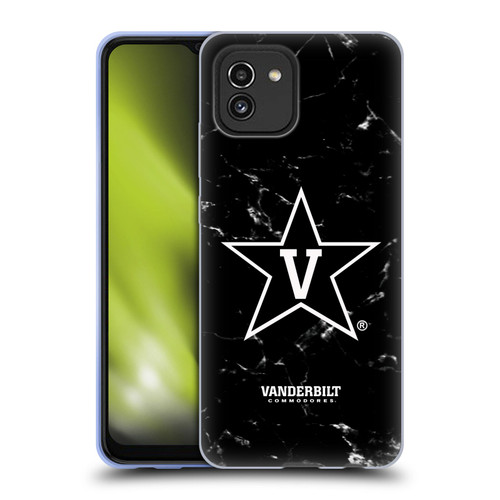 Vanderbilt University Vandy Vanderbilt University Black And White Marble Soft Gel Case for Samsung Galaxy A03 (2021)