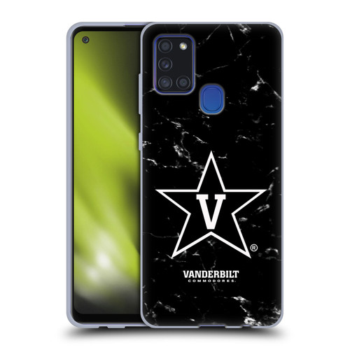 Vanderbilt University Vandy Vanderbilt University Black And White Marble Soft Gel Case for Samsung Galaxy A21s (2020)