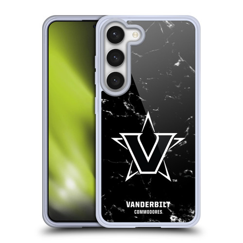 Vanderbilt University Vandy Vanderbilt University Black And White Marble Soft Gel Case for Samsung Galaxy S23 5G