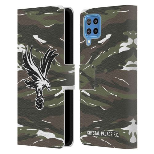 Crystal Palace FC Crest Woodland Camouflage Leather Book Wallet Case Cover For Samsung Galaxy F22 (2021)