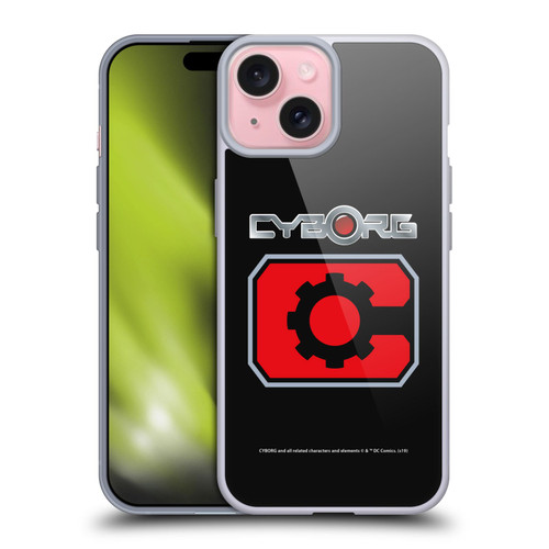 Cyborg DC Comics Logos Retro Soft Gel Case for Apple iPhone 15