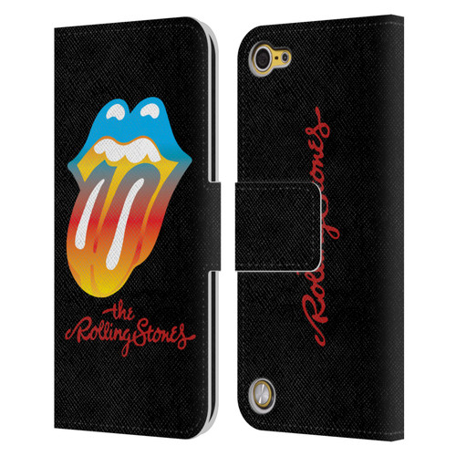 The Rolling Stones Graphics Rainbow Tongue Leather Book Wallet Case Cover For Apple iPod Touch 5G 5th Gen