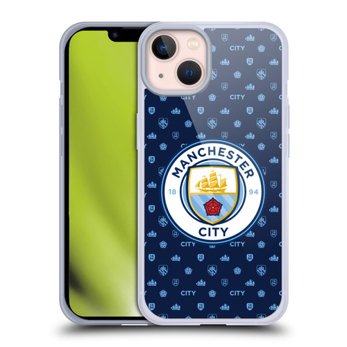 Manchester City Man City FC Patterns Dark Blue Soft Gel Case for Apple iPhone 13