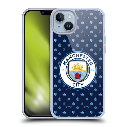 Manchester City Man City FC Patterns Dark Blue Soft Gel Case for Apple iPhone 14 Plus