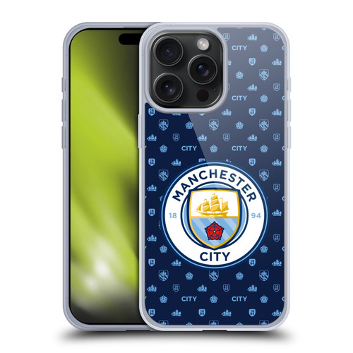 Manchester City Man City FC Patterns Dark Blue Soft Gel Case for Apple iPhone 15 Pro Max