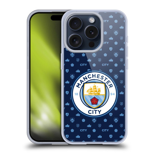 Manchester City Man City FC Patterns Dark Blue Soft Gel Case for Apple iPhone 15 Pro