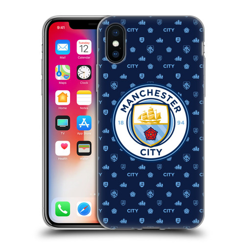 Manchester City Man City FC Patterns Dark Blue Soft Gel Case for Apple iPhone X / iPhone XS