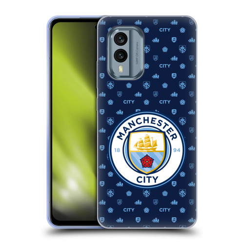 Manchester City Man City FC Patterns Dark Blue Soft Gel Case for Nokia X30