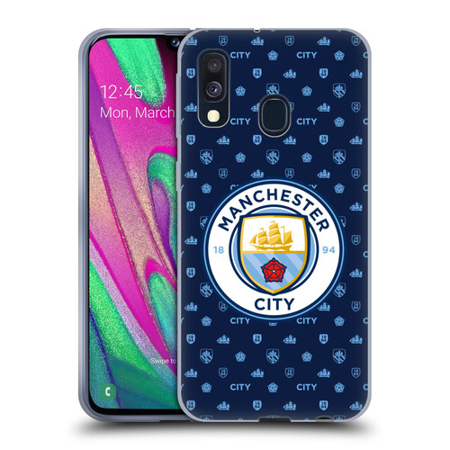 Manchester City Man City FC Patterns Dark Blue Soft Gel Case for Samsung Galaxy A40 (2019)