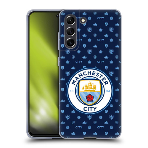 Manchester City Man City FC Patterns Dark Blue Soft Gel Case for Samsung Galaxy S21 FE 5G