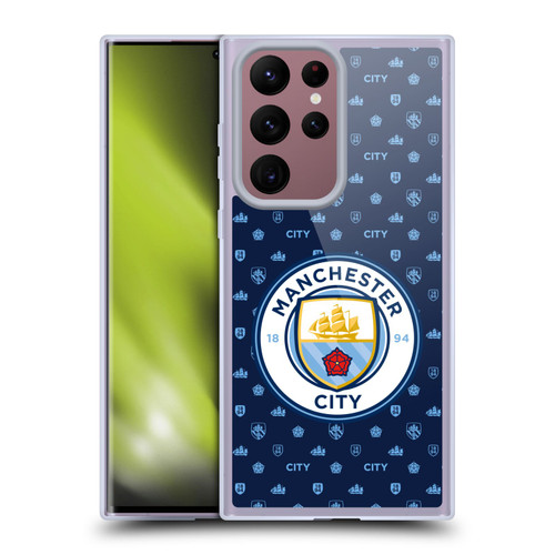 Manchester City Man City FC Patterns Dark Blue Soft Gel Case for Samsung Galaxy S22 Ultra 5G
