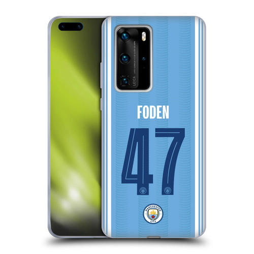 Manchester City Man City FC 2023/24 Players Home Kit Phil Foden Soft Gel Case for Huawei P40 Pro / P40 Pro Plus 5G