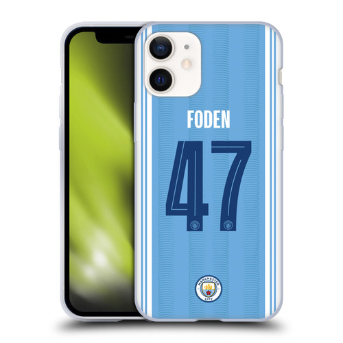 Manchester City Man City FC 2023/24 Players Home Kit Phil Foden Soft Gel Case for Apple iPhone 12 Mini