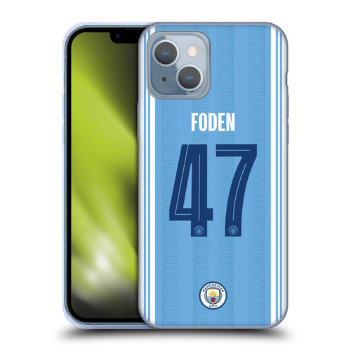 Manchester City Man City FC 2023/24 Players Home Kit Phil Foden Soft Gel Case for Apple iPhone 14