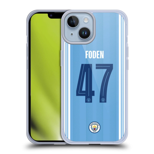 Manchester City Man City FC 2023/24 Players Home Kit Phil Foden Soft Gel Case for Apple iPhone 14