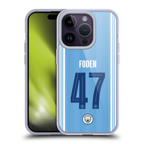Manchester City Man City FC 2023/24 Players Home Kit Phil Foden Soft Gel Case for Apple iPhone 14 Pro