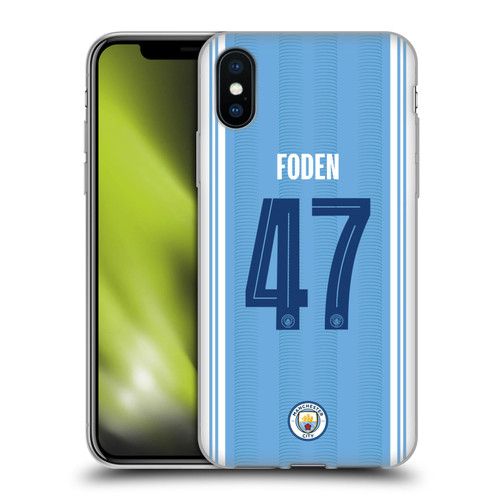 Manchester City Man City FC 2023/24 Players Home Kit Phil Foden Soft Gel Case for Apple iPhone X / iPhone XS