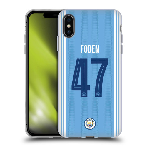 Manchester City Man City FC 2023/24 Players Home Kit Phil Foden Soft Gel Case for Apple iPhone XS Max