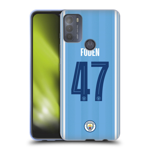 Manchester City Man City FC 2023/24 Players Home Kit Phil Foden Soft Gel Case for Motorola Moto G50