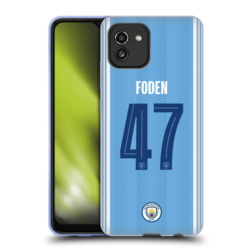 Manchester City Man City FC 2023/24 Players Home Kit Phil Foden Soft Gel Case for Samsung Galaxy A03 (2021)