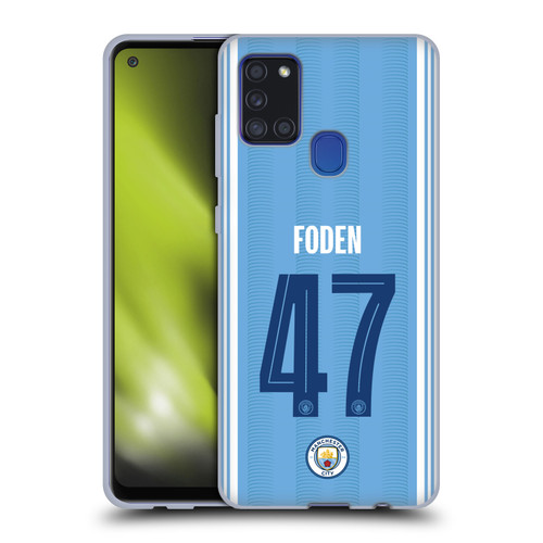 Manchester City Man City FC 2023/24 Players Home Kit Phil Foden Soft Gel Case for Samsung Galaxy A21s (2020)
